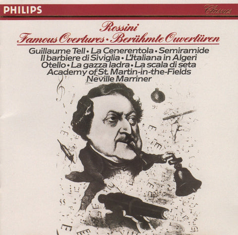 CD - Marriner/ASMF: Rossini Overtures (William Tell, Barber Of Seville, Etc.) - Philips 412 893-2