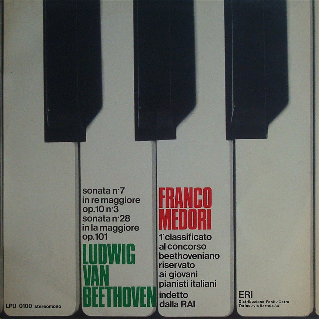 LP - Franco Medori: Beethoven Piano Sonatas Op. 10/3 & Op. 101 - ERI LPU 0100 - Rare