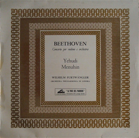 LP - Menuhin/Furtwangler: Beethoven Violin Concerto - La Voce Del Padrone QALP 10056