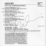 Midori: Live at Carnegie Hall - Sony SK 46742 (autographed by Midori)