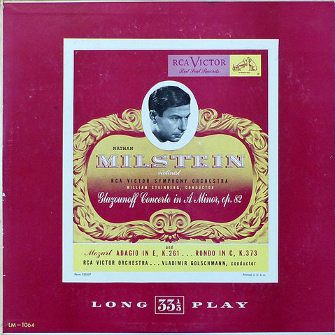 Milstein: Glazunov Violin Concerto + Mozart Adagio - RCA LM-1064