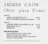 Joan Moll: piano works of Andres Gaos - Etnos 02-A-XII