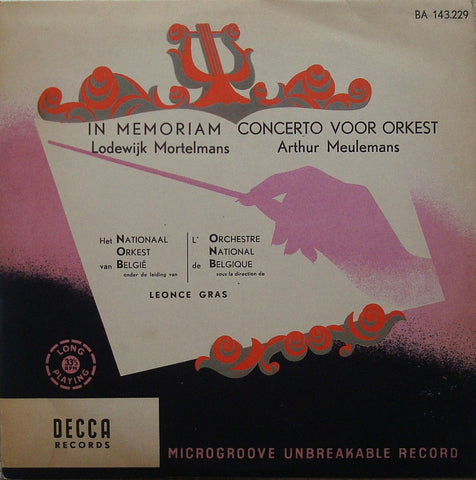 LP - Gras: Meulemans Concerto For Orchestra + Mortelmans - Decca BA 143.229 (10" LP) - Rare