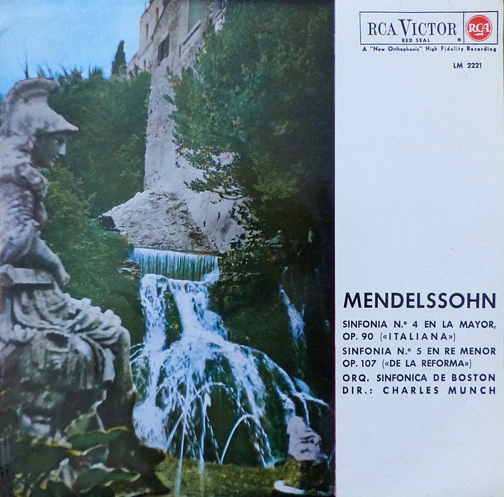 Munch: Mendelssohn Scottish & Italian Symphonies - RCA Spain LM 2221