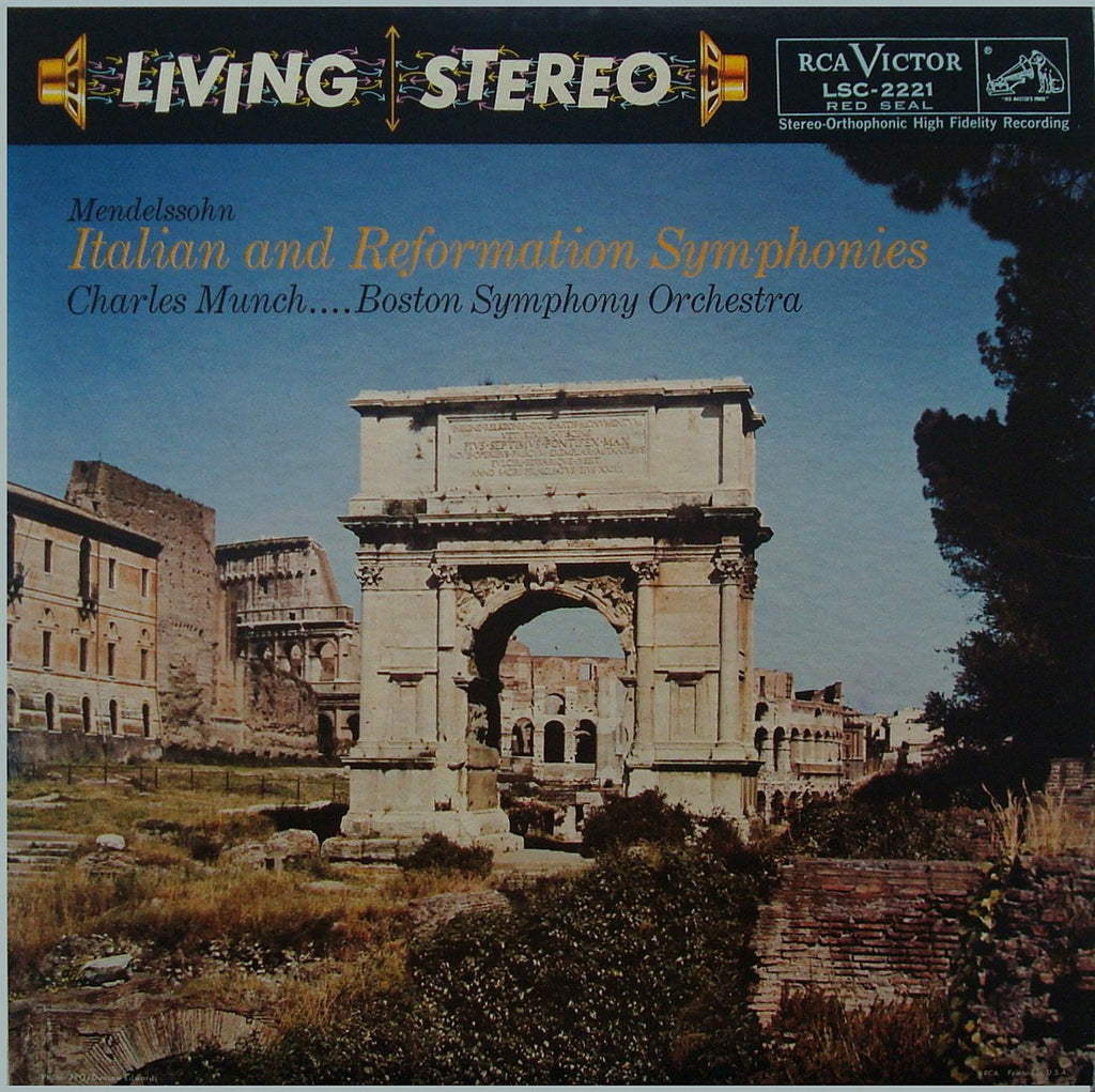 LP - Munch: Mendelssohn "Italian" & "Reformation" Symphonies - RCA LSC-2221