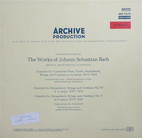 Baumgartner: Bach Concertos BWV 1044, 1055 & 1056 - Archive 198 676 SAPM