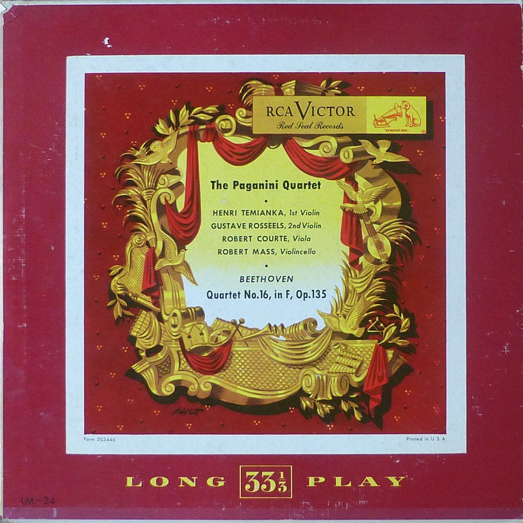 Paganini Quartet: Beethoven String Quartet No. 16 in F Op. 135 - RCA LM-24 (10 inch)