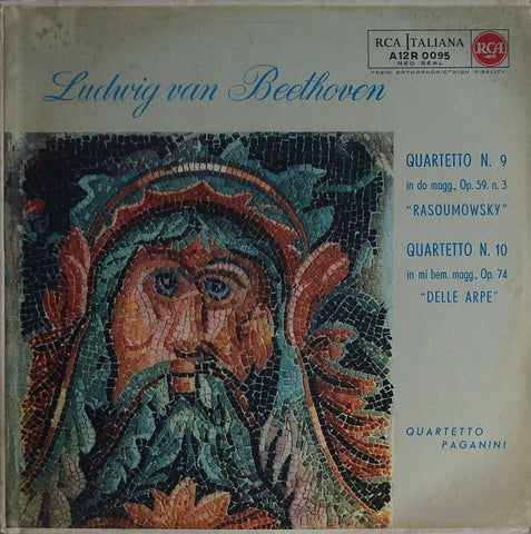 LP - Paganini Quartet: Beethoven "Razumovsky" No. 3 + "Harp" SQs - Italian RCA A12R 0095