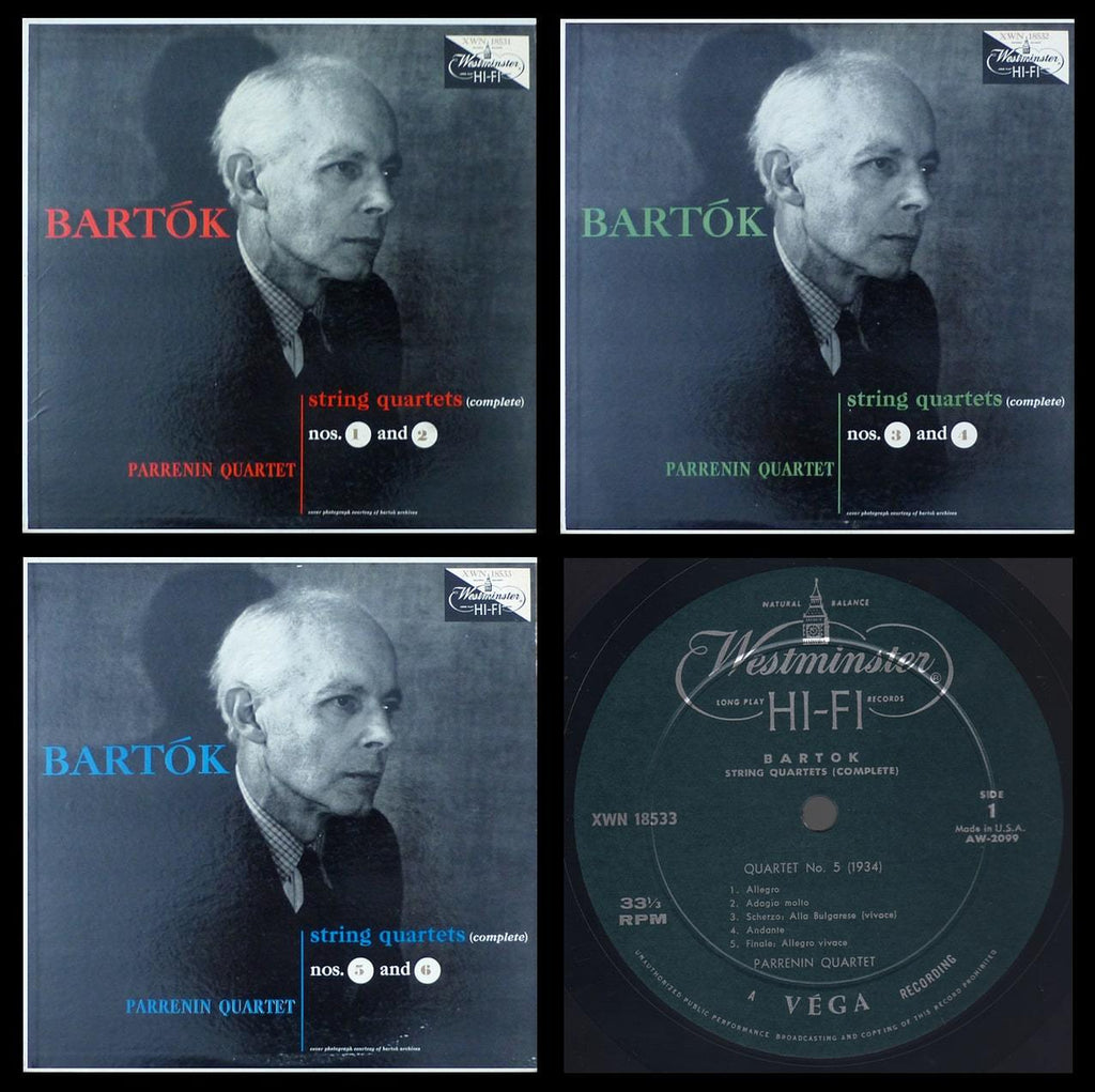 Parrenin Quartet: Bartok SQs 1-6: Westminster XWN 18531/3 (3 LPs)