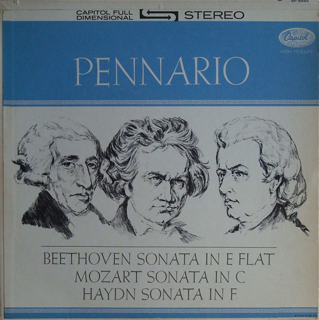 LP - Pennario: Beethoven Sonata Op. 27/1, Mozart K. 330, Haydn No. 23 - Capitol SP 8584