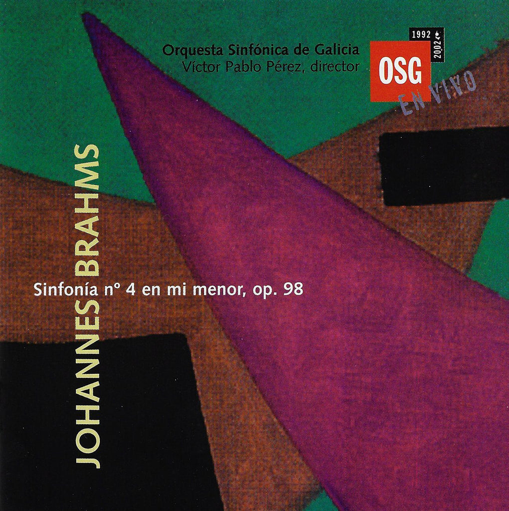 Perez/Galicia SO: Brahms Symphony No. 4 (live) - Clave Records 1034-CD