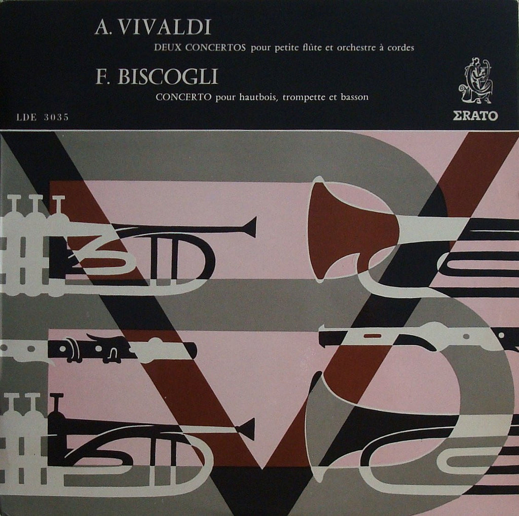 LP - Rampal: Vivaldi 2 Concerti For Piccolo + Biscogli (with Pierlot) - Erato LDE 3035