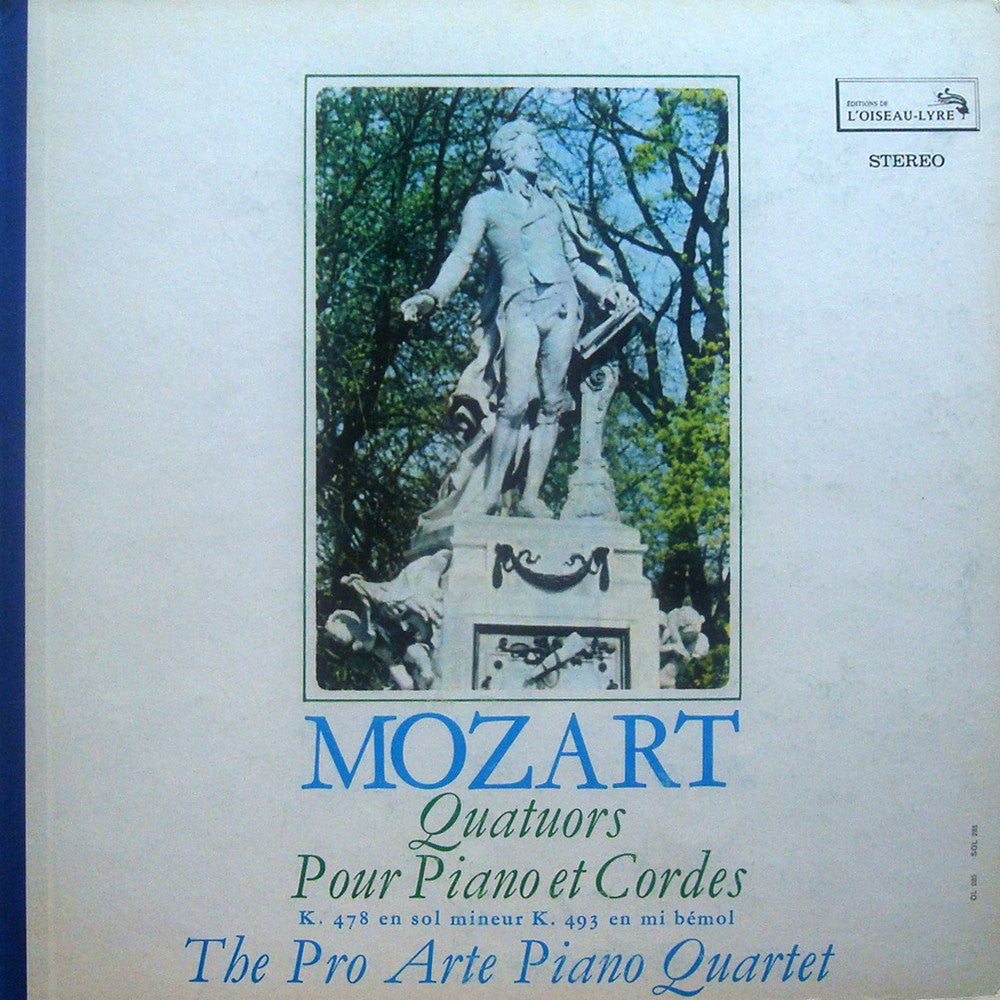 LP - Pro Arte Piano Quartet: Mozart Piano Quartets K.478 & K.493 - L'Oiseau-Lyre SOL.285