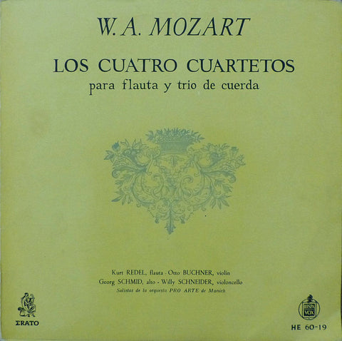 Redel, Buchner, et al: Mozart 4 Flute Quartets - Erato-Hispavox HE 60-19