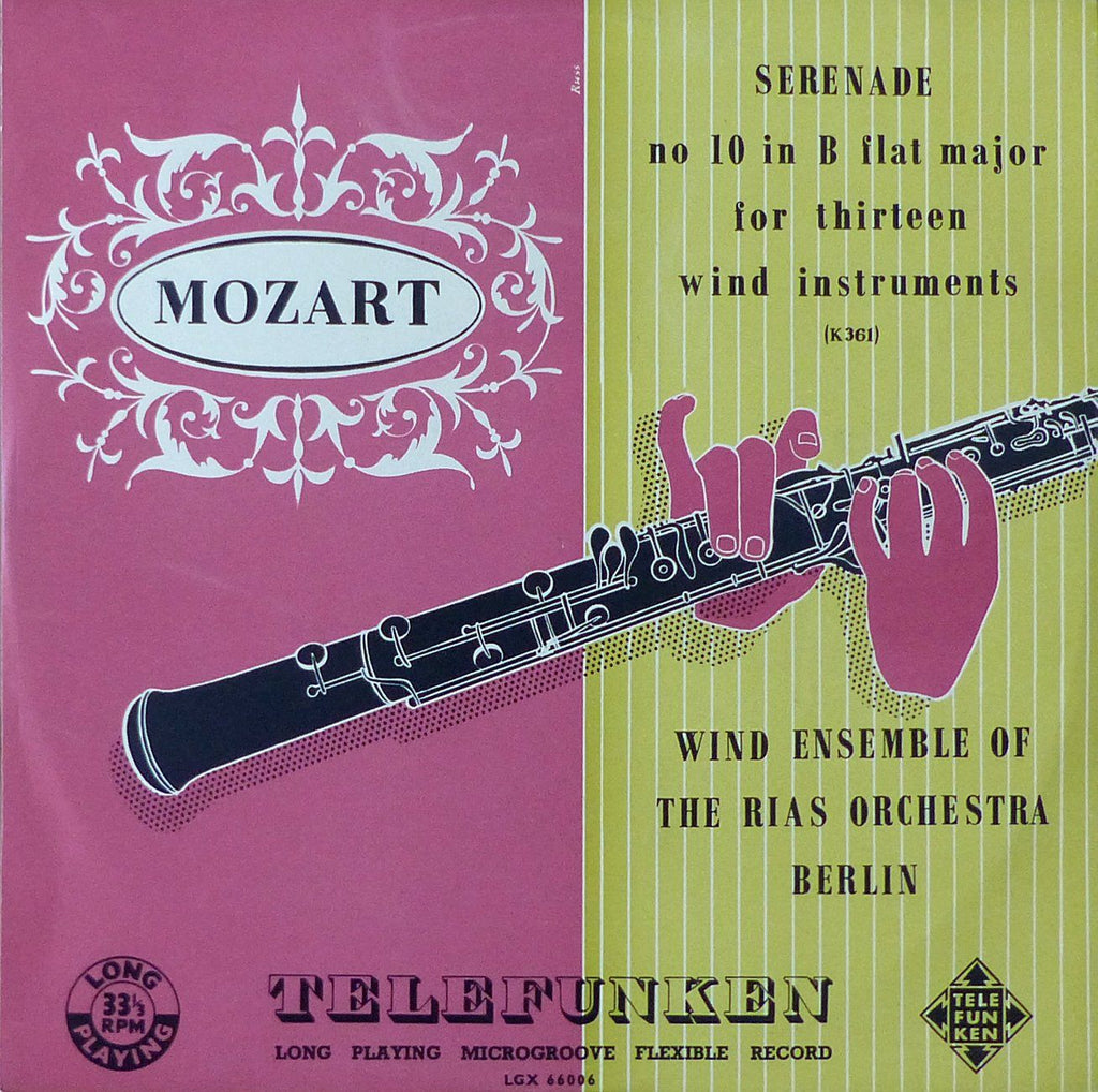 Berlin RIAS SO Winds: Mozart Serenade K. 361 (Gran Partita) - Telefunken LGX 66006