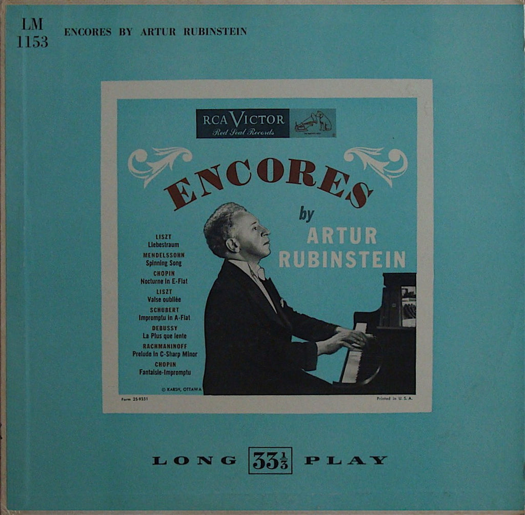 LP - Rubinstein: Encores (Liszt, Chopin, Schubert, Debussy, Et Al.) - RCA LM-1153