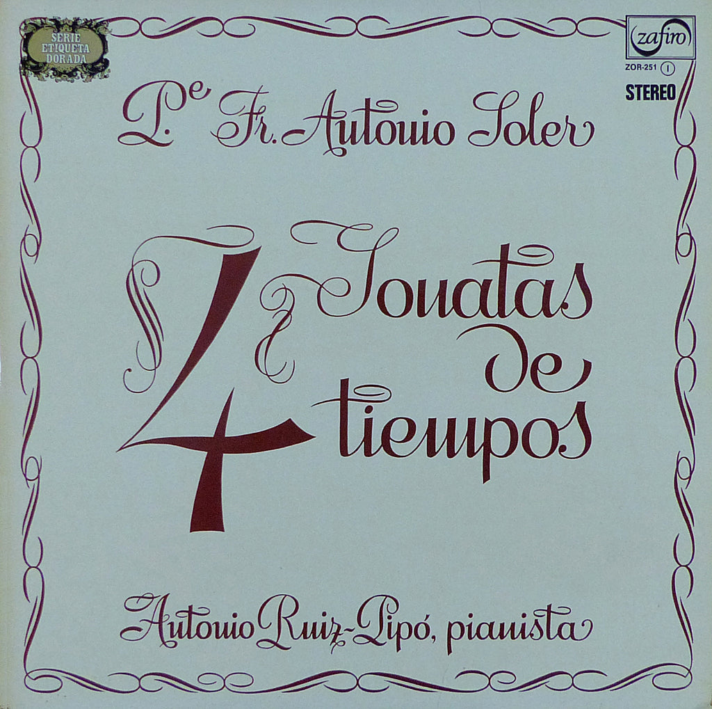 Ruiz-Pipó: Soler 4 Sonatas de Tiempos - Zafiro ZOR-251