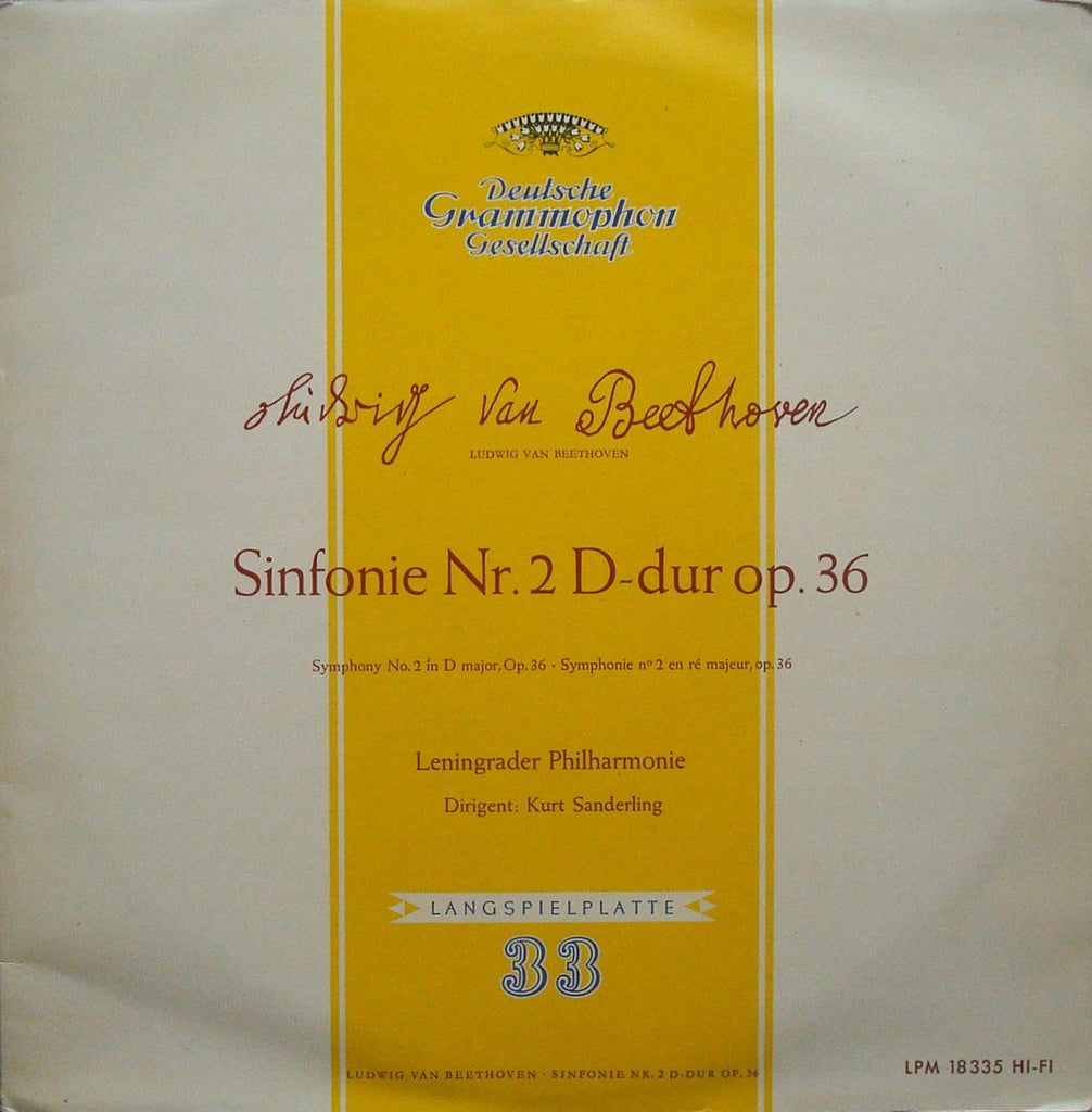 Sanderling/Leningrad PO: Beethoven Symphony No. 2 (r. 1956) - DG LPM 18335
