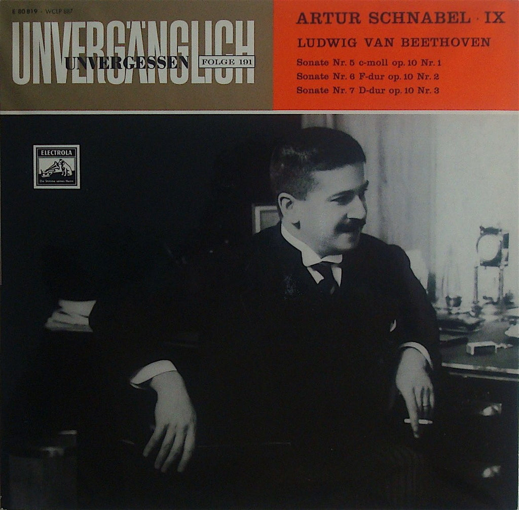 LP - Schnabel: Beethoven Piano Sonatas Op. 10 - Electrola E 80 819 / WCLP 887