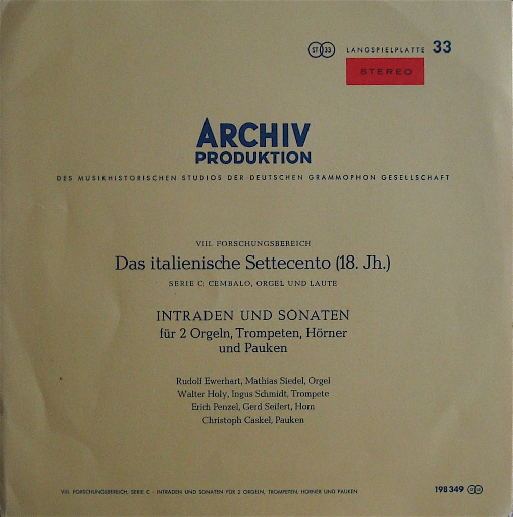 LP - Seifert/Schmidt/Holy: Italian Intraden & Sonaten - Archive 198 349