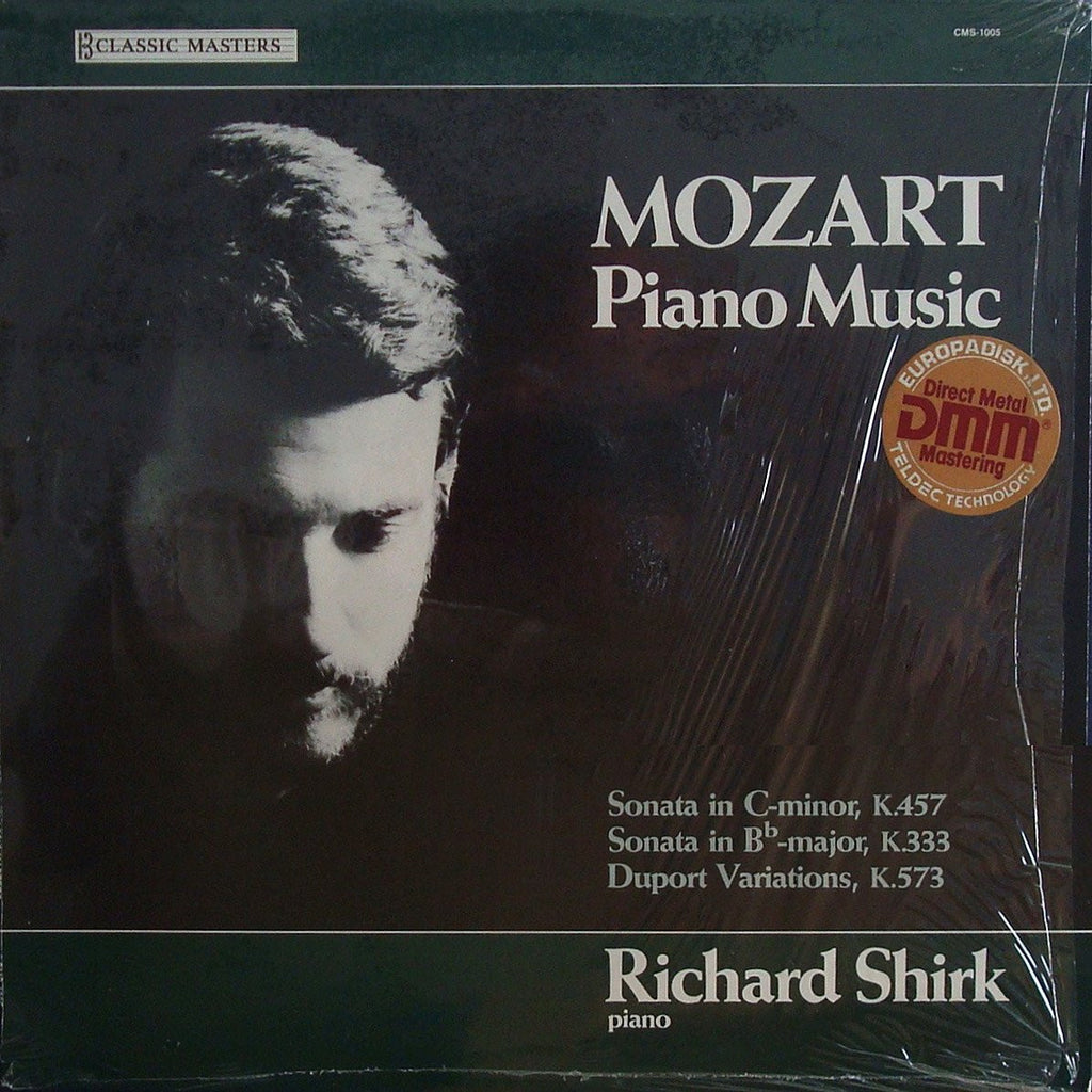 LP - Shirk: Mozart Piano Sonatas K. 333 & K. 457 + Duport Variations - Classic Masters CMS-1005