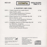 Stadler: Glazunov Violin Concerto Op. 82, etc. - Olympia OCD 165