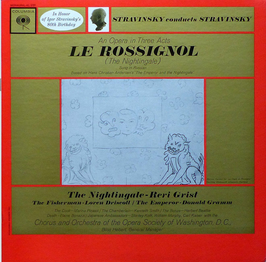 Stravinsky conducts Le Rossignol (opera) - Columbia KL 5727