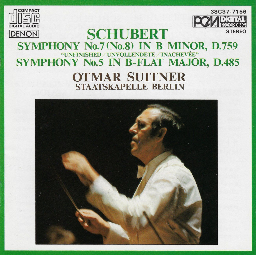 Suitner: Schubert Symphonies 5 & 8 (Unfinished) - Denon 38C37-7156