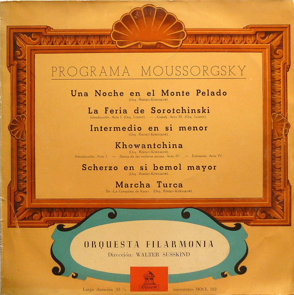 LP - Susskind/Philh: Mussorgsky Orch. Works - Early Spanish Odeon MOCL 102