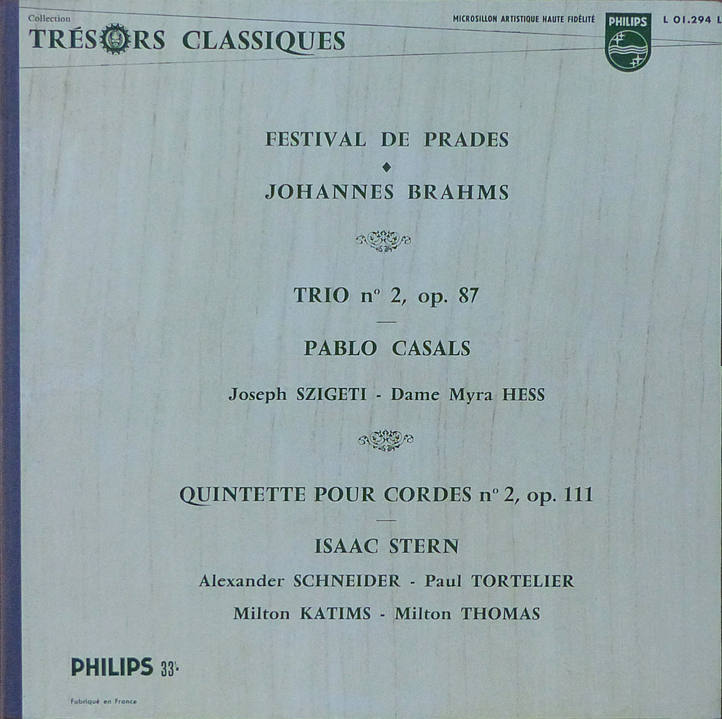 Szigeti/Casals/Hess: Brahms Piano Trio Op. 87, etc. - Philips L 01.294 L