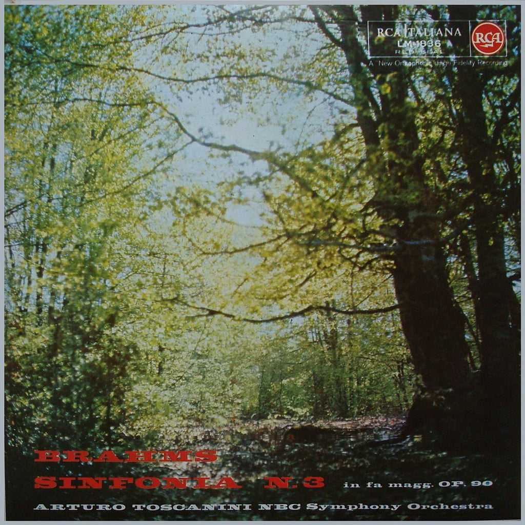 LP - Toscanini/NBC SO: Brahms Symphony No. 3 - Italian RCA LM-1836, Superb Copy