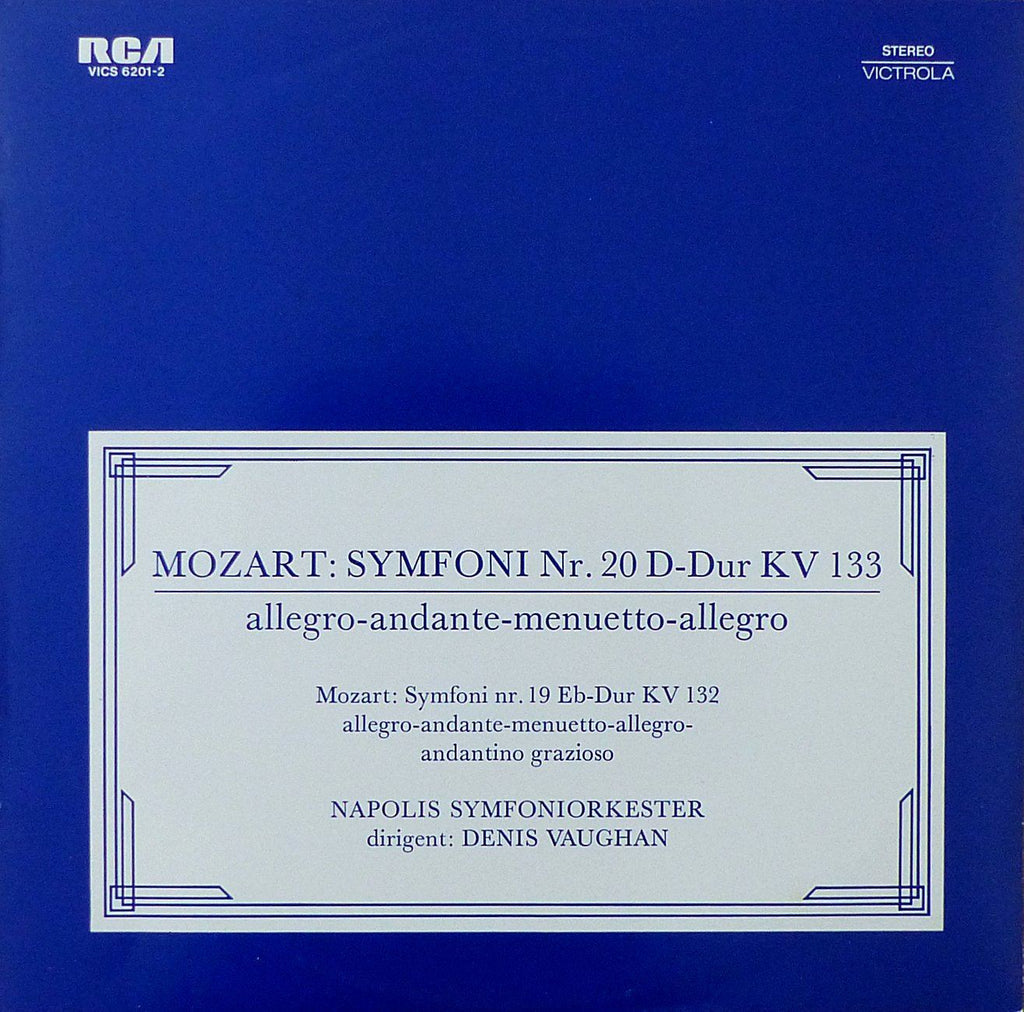 Vaughan: Mozart Symphonies Nos. 19 & 20 - RCA VICS 6201-2