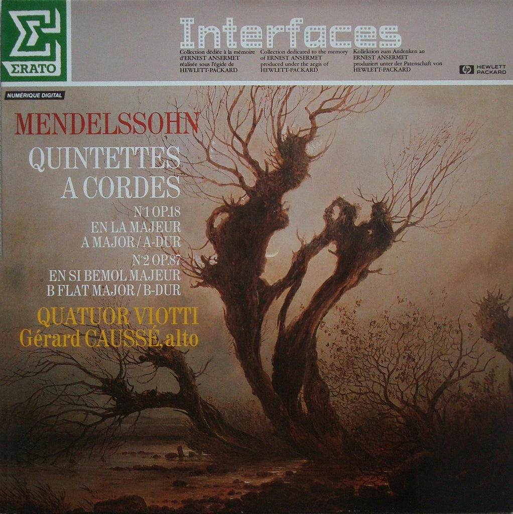 LP - Viotti Quartet/Caussé: Mendelssohn String Quintets Nos. 1 & 2 - Erato NUM 75094 (DDD)