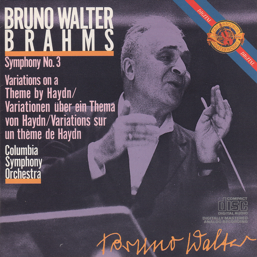 Walter: Brahms Symphony No. 3 + Haydn Vars. - CBS MK 42022