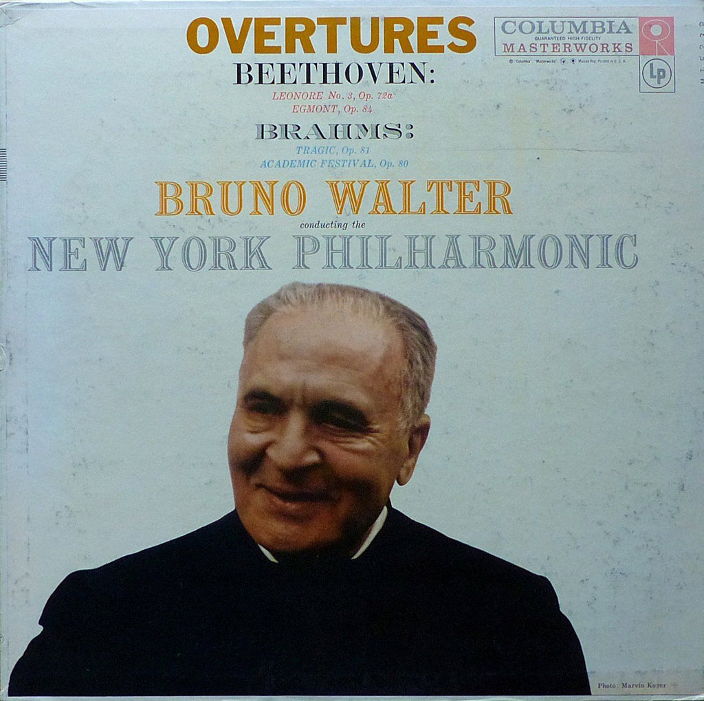 Walter/NYPO: Beethoven & Brahms Overtures - Columbia ML 5232
