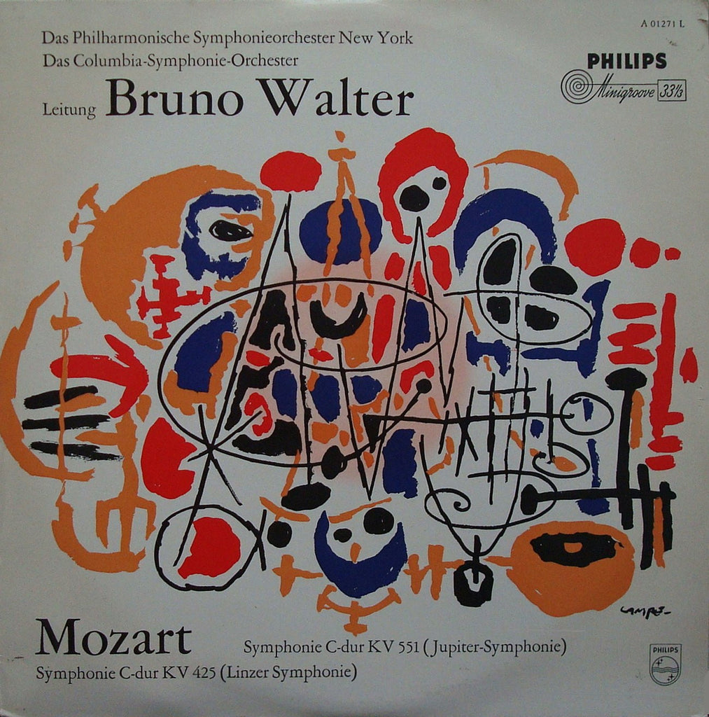 LP - Walter: Mozart "Linz" (Columbia SO) & "Jupiter" (NYPO) - Philips A 01271 L