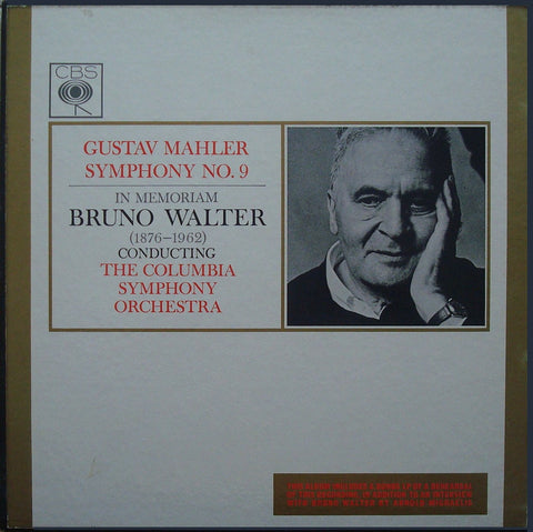 LP - Walter: Mahler Symphony No. 9 (+ Rehearsal/interview) - CBS BRG.72068/9 (3LP Set)