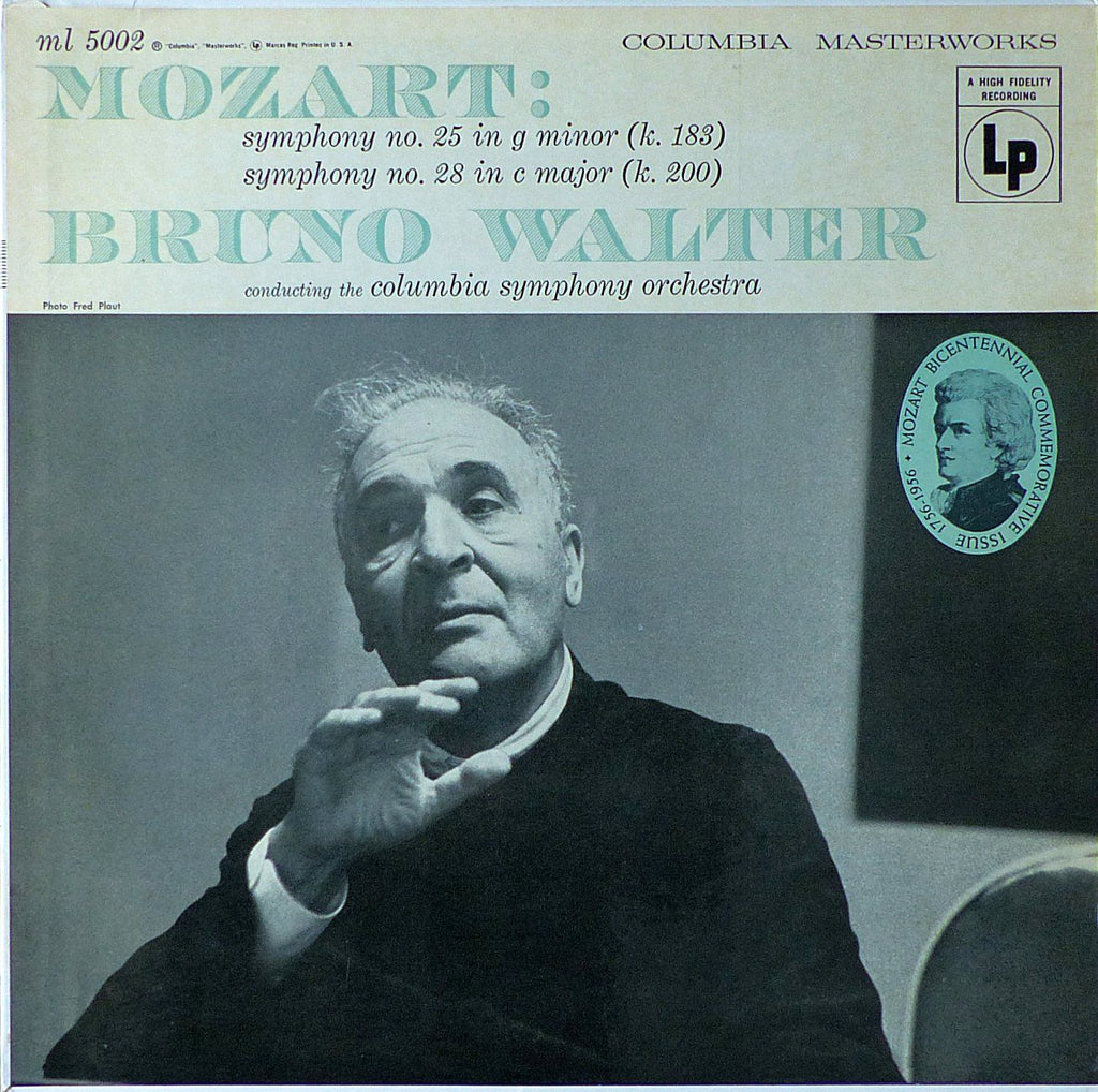 Walter: Mozart Symphonies Nos. 25 & 28 - Columbia ML 5002 (LP is sealed)