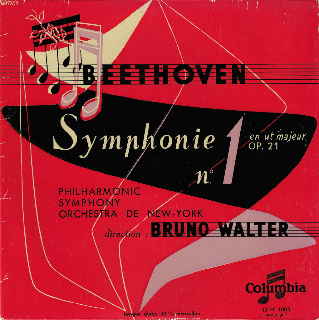Walter/NYPO: Beethoven Symphony No. 1 - Columbia 33 FC 1005 (10" LP)