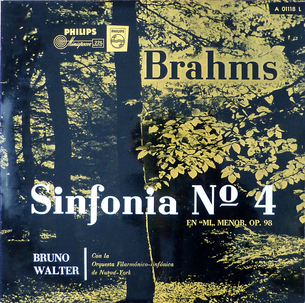 Walter/NYPO: Brahms Symphony No. 4 Op. 98 - Philips Spain A 01118 L